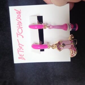 Betsey Johnson Cowgirl Mismatch Drop Earrings